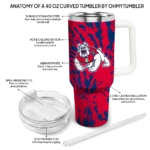 custom fresno state bulldogs burst swirl red curved tumbler best selling.webp