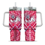 custom fresno state bulldogs chevron angle red curved tumbler best selling.webp