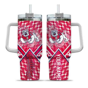 custom fresno state bulldogs chevron angle red curved tumbler best selling.webp
