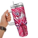 custom fresno state bulldogs chevron angle red curved tumbler best selling.webp