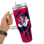 custom fresno state bulldogs claw cut red black curved tumbler best selling.webp