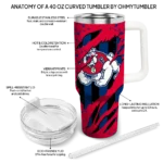 custom fresno state bulldogs claw cut red black curved tumbler best selling.webp