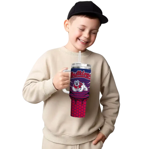 custom fresno state bulldogs hex texture red curved tumbler latest model.webp