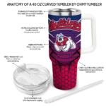 custom fresno state bulldogs hex texture red curved tumbler best selling.webp
