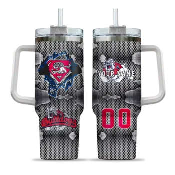 custom fresno state bulldogs superman shield red gray curved tumbler best selling.webp