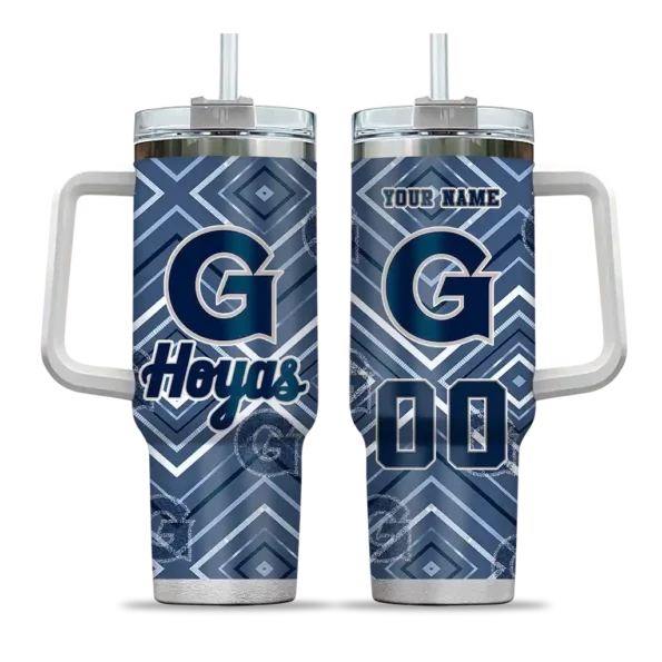 custom georgetown hoyas bold diamonds blue curved tumbler best selling.webp