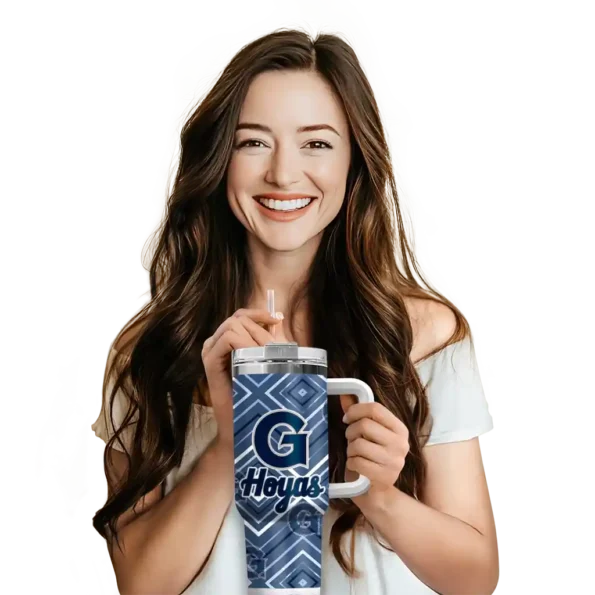custom georgetown hoyas bold diamonds blue curved tumbler premium grade.webp