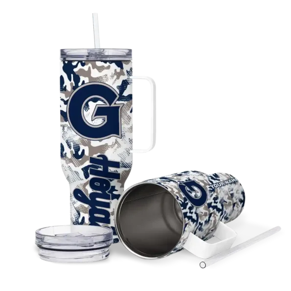 custom georgetown hoyas camo mashup blue white curved tumbler high quality.webp