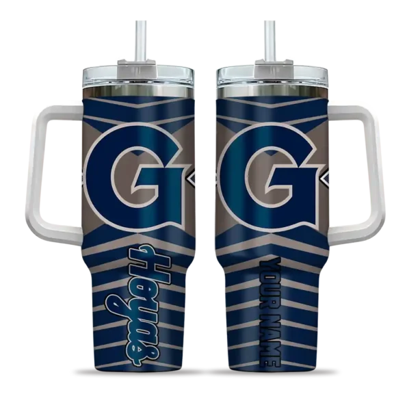 custom georgetown hoyas chevron layers blue curved tumbler best selling.webp