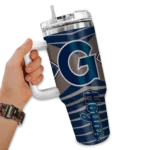 custom georgetown hoyas chevron layers blue curved tumbler best selling.webp