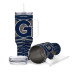 custom georgetown hoyas chevron layers blue curved tumbler best selling.webp