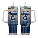 custom georgetown hoyas gradient dots blue curved tumbler best selling.webp