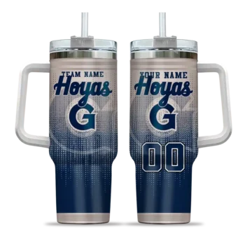 custom georgetown hoyas gradient dots blue curved tumbler best selling.webp