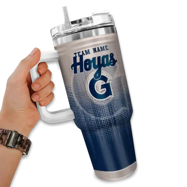 custom georgetown hoyas gradient dots blue curved tumbler fashion forward.webp