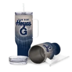 custom georgetown hoyas gradient dots blue curved tumbler best selling.webp