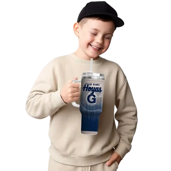 custom georgetown hoyas gradient dots blue curved tumbler latest model.webp
