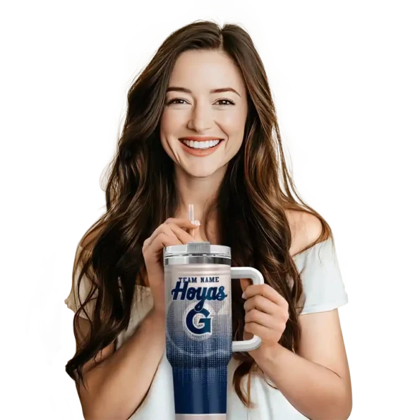 custom georgetown hoyas gradient dots blue curved tumbler premium grade.webp