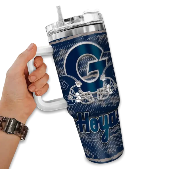 custom georgetown hoyas honey streaks blue curved tumbler fashion forward.webp