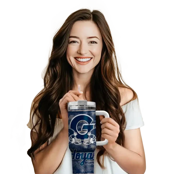 custom georgetown hoyas honey streaks blue curved tumbler premium grade.webp