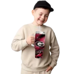 custom georgia bulldogs abstract paths red curved tumbler best selling.webp
