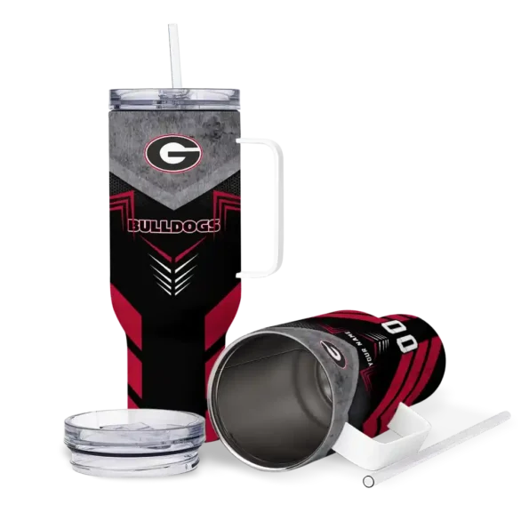 custom georgia bulldogs arrow armor red black curved tumbler high quality.webp