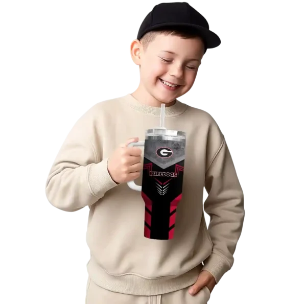 custom georgia bulldogs arrow armor red black curved tumbler latest model.webp