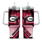 custom georgia bulldogs arrow burst red curved tumbler best selling.webp