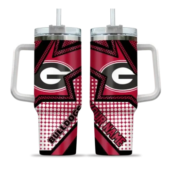 custom georgia bulldogs arrow burst red curved tumbler best selling.webp