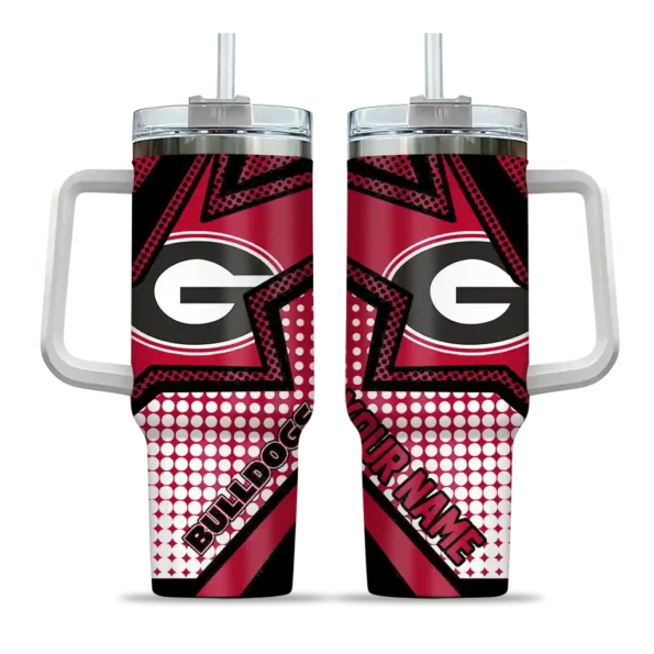 custom georgia bulldogs arrow burst red curved tumbler best selling.webp