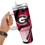 custom georgia bulldogs arrow burst red curved tumbler best selling.webp