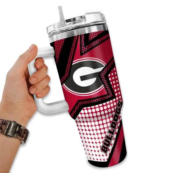 custom georgia bulldogs arrow burst red curved tumbler fashion forward.webp