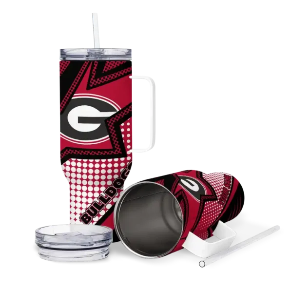 custom georgia bulldogs arrow burst red curved tumbler high quality.webp