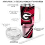 custom georgia bulldogs arrow burst red curved tumbler best selling.webp