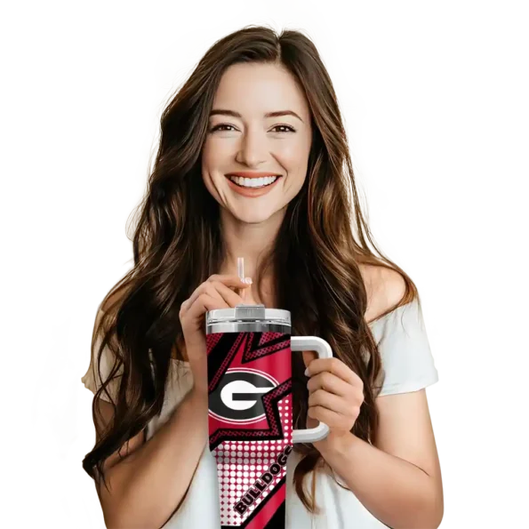 custom georgia bulldogs arrow burst red curved tumbler premium grade.webp