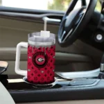 custom georgia bulldogs bullseye drips red curved tumbler best selling.webp