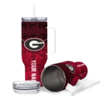custom georgia bulldogs chevron stripe red curved tumbler best selling.webp