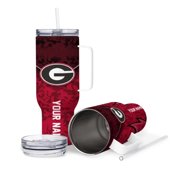 custom georgia bulldogs chevron stripe red curved tumbler high quality.webp