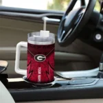 custom georgia bulldogs chevron stripe red curved tumbler best selling.webp