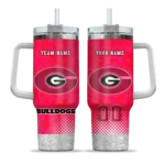 custom georgia bulldogs geometric prism red curved tumbler best selling.webp