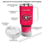 custom georgia bulldogs geometric prism red curved tumbler best selling.webp