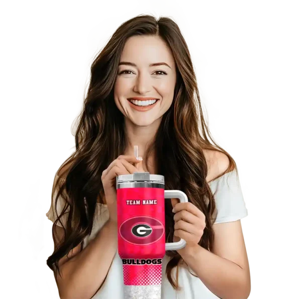 custom georgia bulldogs geometric prism red curved tumbler premium grade.webp