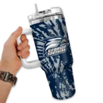 custom georgia southern eagles burst swirl blue curved tumbler best selling.webp