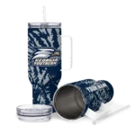 custom georgia southern eagles burst swirl blue curved tumbler best selling.webp