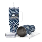 custom georgia southern eagles chevron angle blue curved tumbler best selling.webp