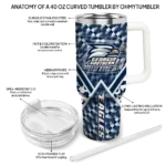 custom georgia southern eagles chevron angle blue curved tumbler best selling.webp