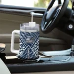 custom georgia southern eagles chevron angle blue curved tumbler best selling.webp