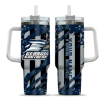 custom georgia southern eagles claw cut blue black curved tumbler best selling.webp