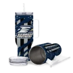 custom georgia southern eagles claw cut blue black curved tumbler best selling.webp