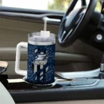 custom georgia southern eagles claw cut blue black curved tumbler best selling.webp