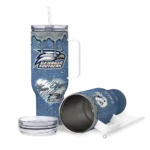 custom georgia southern eagles heart helmet motif blue curved tumbler best selling.webp